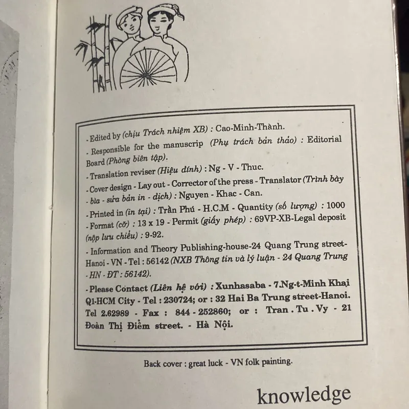 KNOWLEDGE OF VIETNAM TRONG QUÁ KHỨ QUA 700 HÌNH ẢNH (XB 1992) 564495