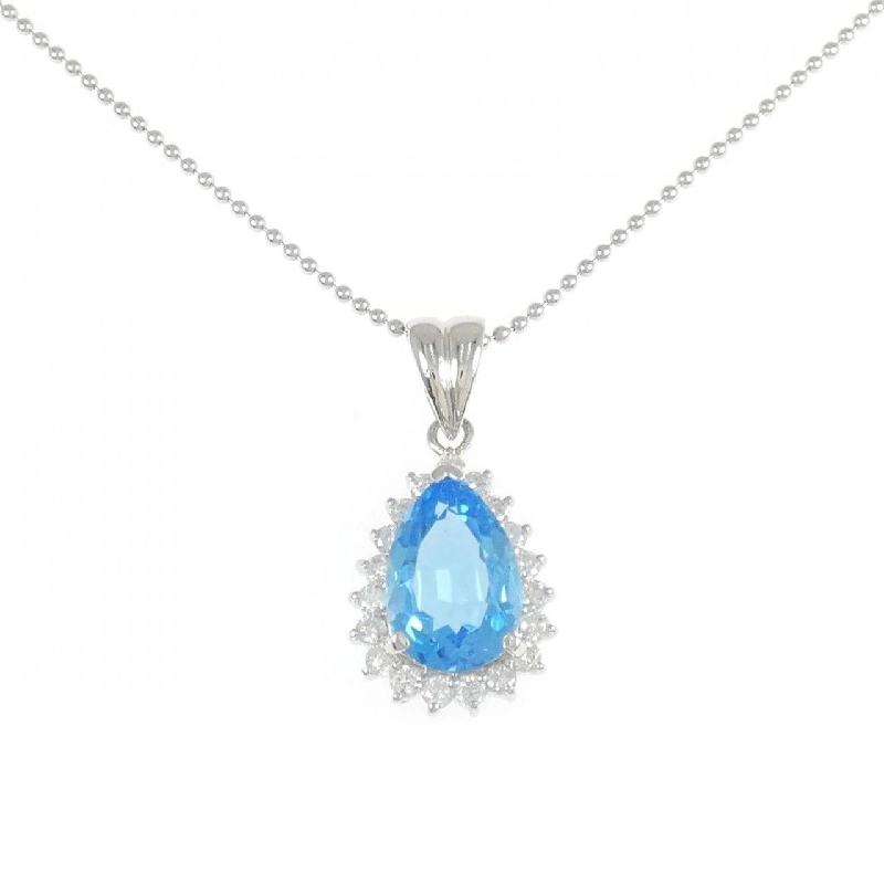 Dây chuyền Blue Topaz PT900/PT850 3.54CT - Hàng hiệu Chính hãng 857853