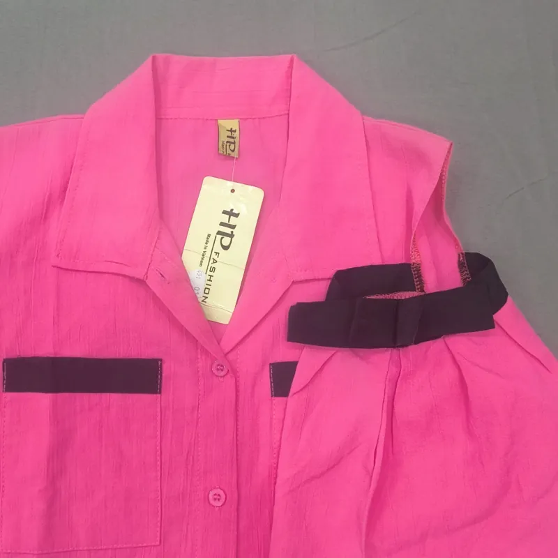 NEW - Sơ mi khoét vai màu hồng 788721