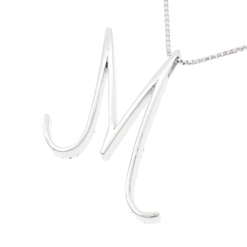 K18WG Chữ cái M Dây chuyền kim cương 0.43CT - Hàng hiệu Chính hãng 855971