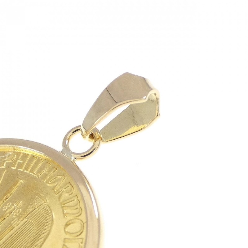 K18YG(枠) Mặt dây chuyền đồng xu - Hàng hiệu Authentic 865918