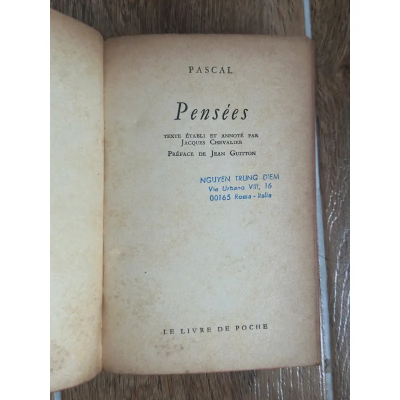 Pensées (Suy Tưởng) - Blaise Pascal 745457