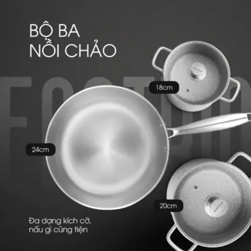 Bộ nồi chảo Kalite Eco Trio – Bộ 3 món, nấu đủ món – bếp sạch – nhà xinh! 711529