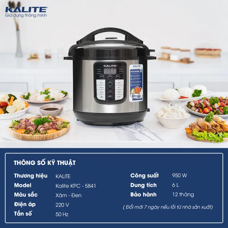 🍲 NỒI ÁP SUẤT ĐIỆN KALITE KPC5841 – ĐA CHỨC NĂNG, TIỆN LỢI MỖI NGÀY ⚡ 799245