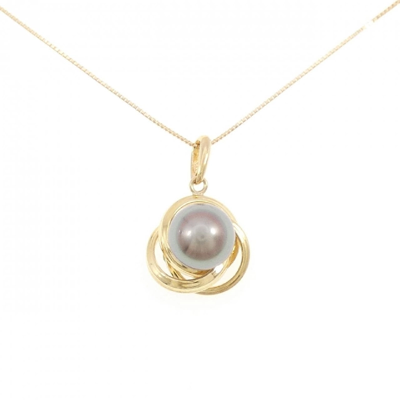 K18YG Ngọc trai đen dây chuyền 9.5mm - Hàng hiệu Chính hãng 857710