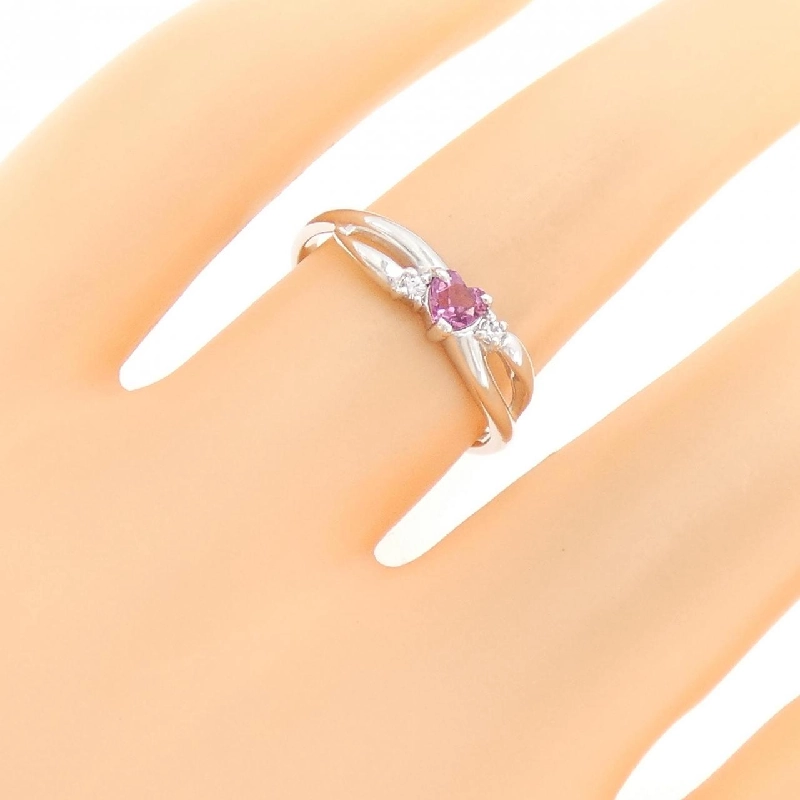 Nhẫn tourmaline K18WG hình trái tim 668961