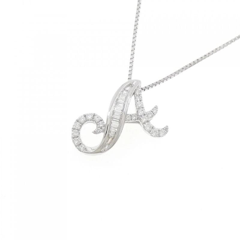 K18WG Chữ cái A Dây chuyền kim cương 0.20CT - Hàng hiệu Chính hãng 859858