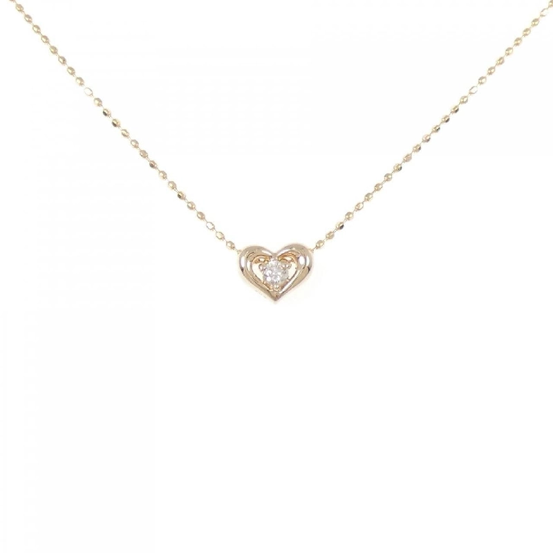 K18PG Dây chuyền hình trái tim kim cương 0.05CT - Hàng hiệu Chính hãng 861130