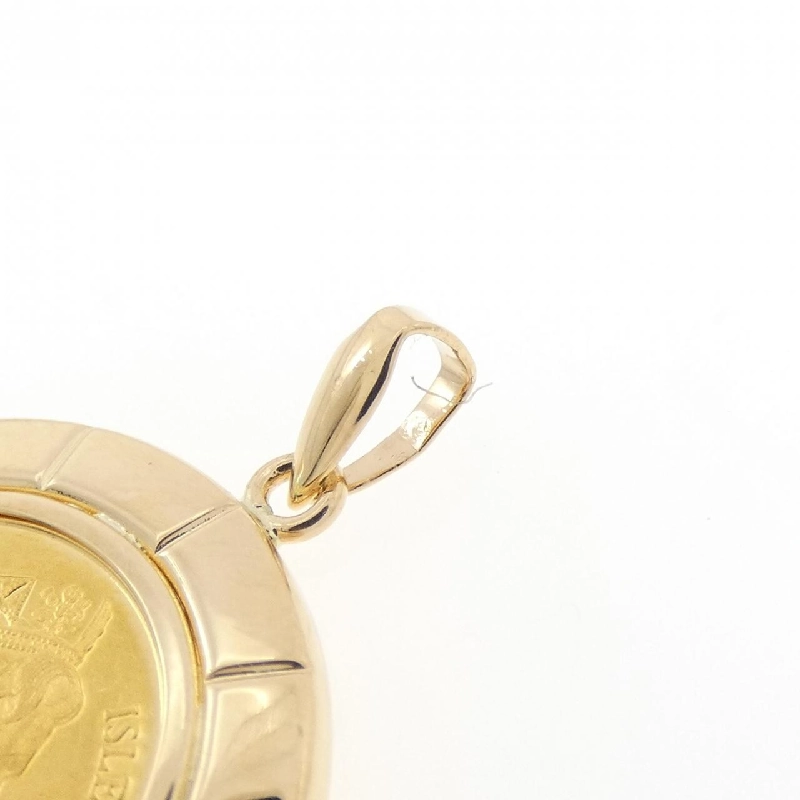 K18YG(枠) Đồng xu Mặt dây chuyền - Hàng hiệu Authentic 866803