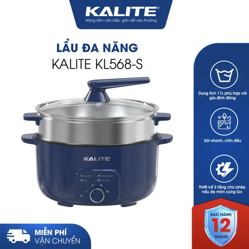 Kalite KL568-S – Nồi Lẩu Hấp Đa Năng 2 Tầng Cao Cấp, Chống Dính, Bền Đẹp, Dễ Vệ Sinh 588877
