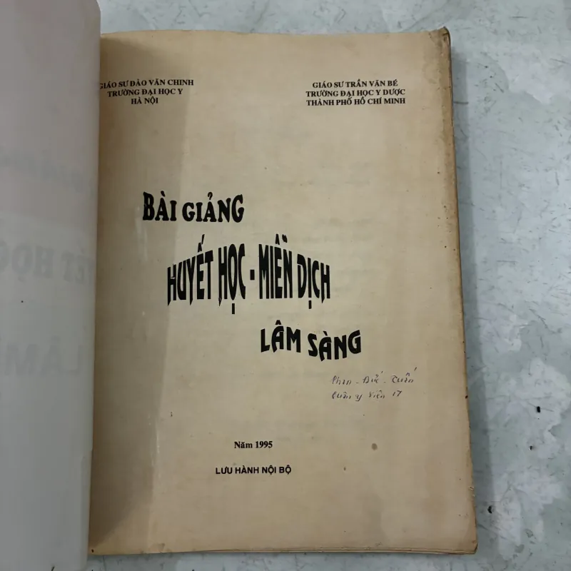 Bài giảng Huyết học - miễn dịch lâm sàng - 1995s 1013296