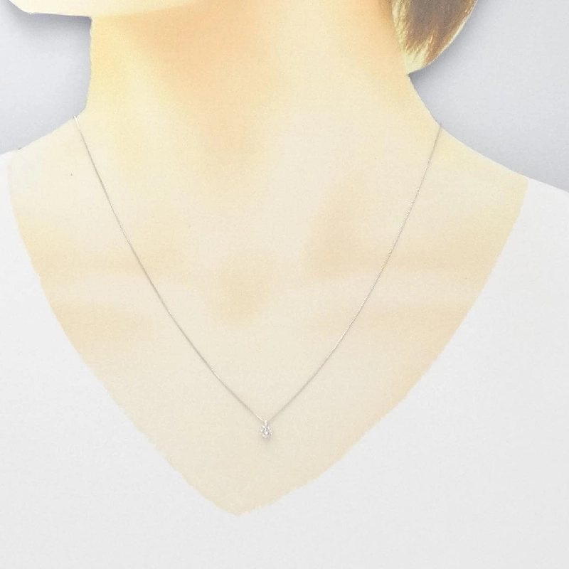 K18WG Solitaire Dây chuyền kim cương 0.15CT - Hàng hiệu Chính hãng 862690