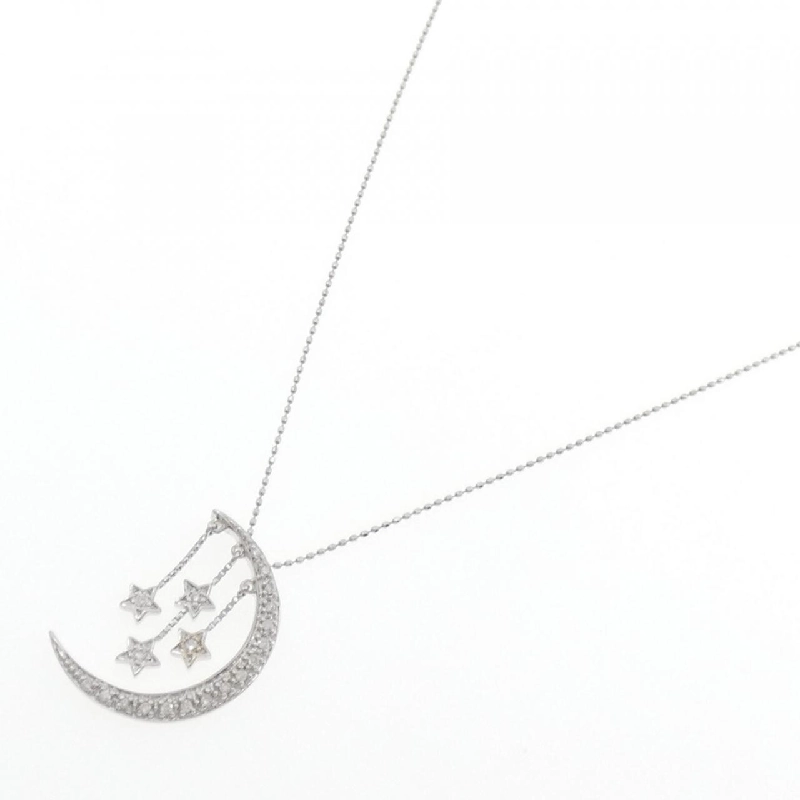 K18WG Mặt Trăng × Ngôi Sao Dây Chuyền Kim Cương 0.20CT - Hàng hiệu Chính Hãng 857693