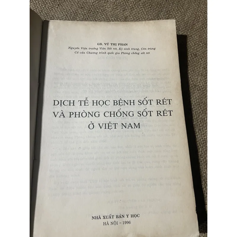 DỊCH TẾ HỌC BỆNH SỐT RÉT VÀ PHÒNG CHỐNG SỐT RÉT Ớ VIỆT NAM 750193