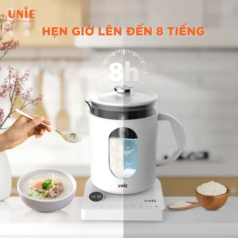 Ấm siêu tốc cao cấp 6 chức năng UNIE UEK1782W – Hẹn giờ, tùy chỉnh nhiệt độ nước 928932