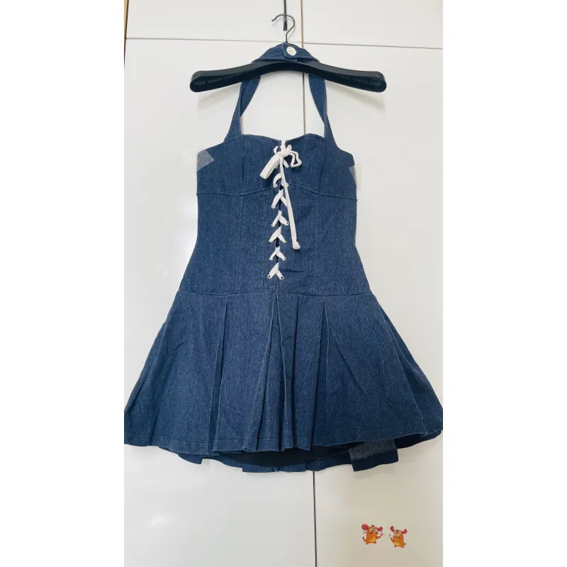 Đầm yếm jean, Local brand, size S 1013468