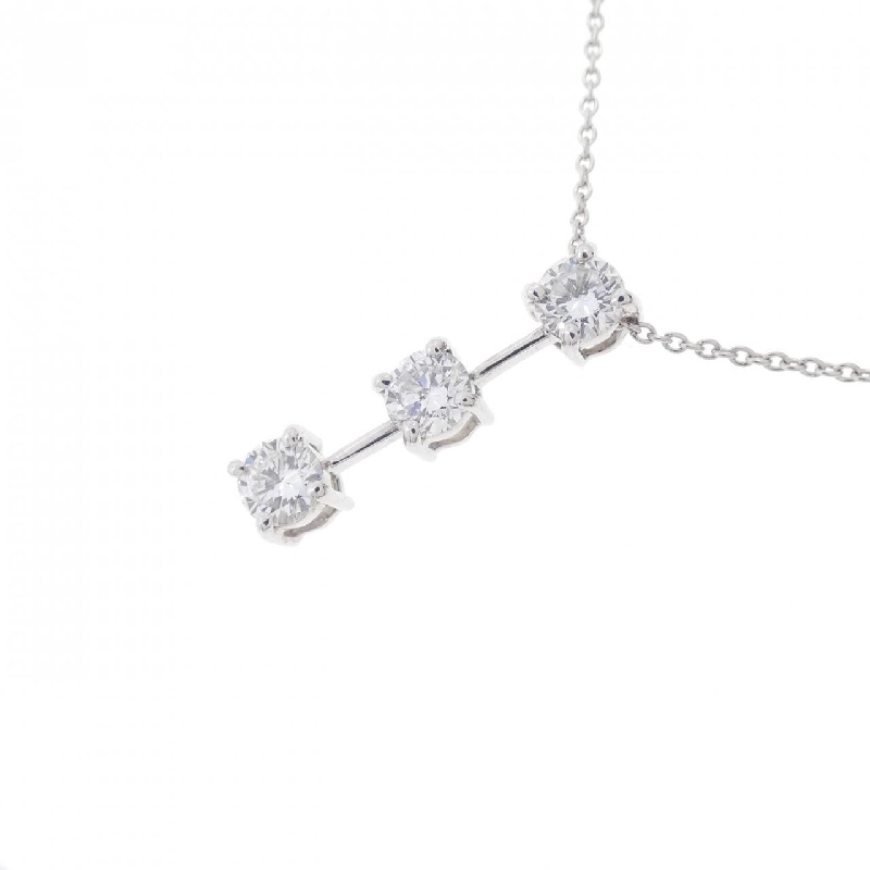 K18WG Dây chuyền kim cương ba viên 0.54CT - Hàng hiệu Authentic 864912