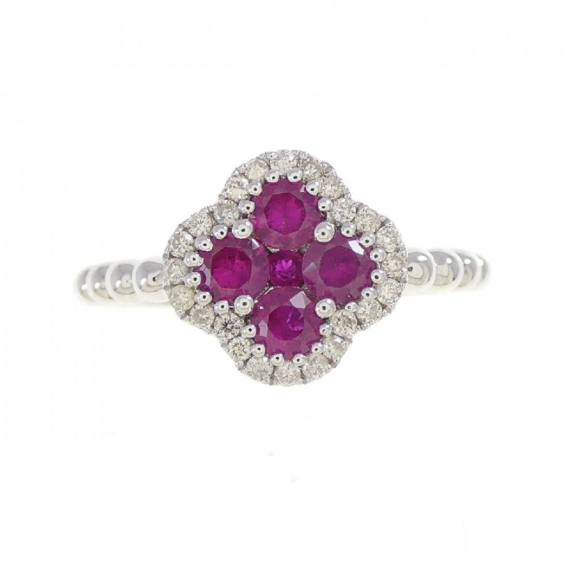 Nhẫn Ruby Hoa K18WG 0.55CT - Hàng hiệu Chính hãng 853819