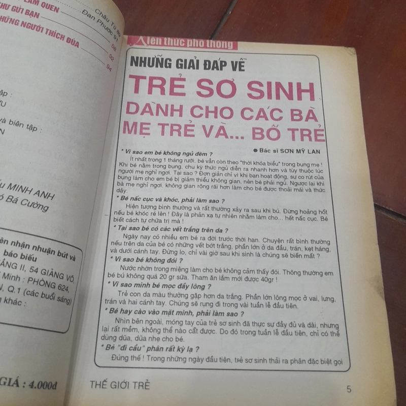 THẾ GIỚI TRẺ số 16 tháng 3-1996 457358