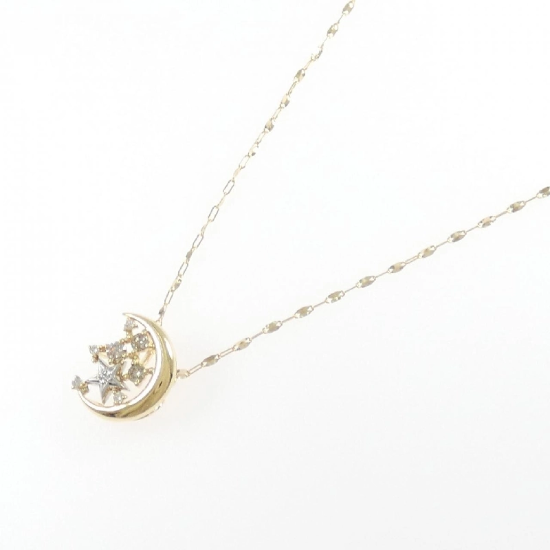 K18YG/PT900 Mặt trăng × Ngôi sao Dây chuyền kim cương 0.20CT - Hàng hiệu Chính hãng 856406