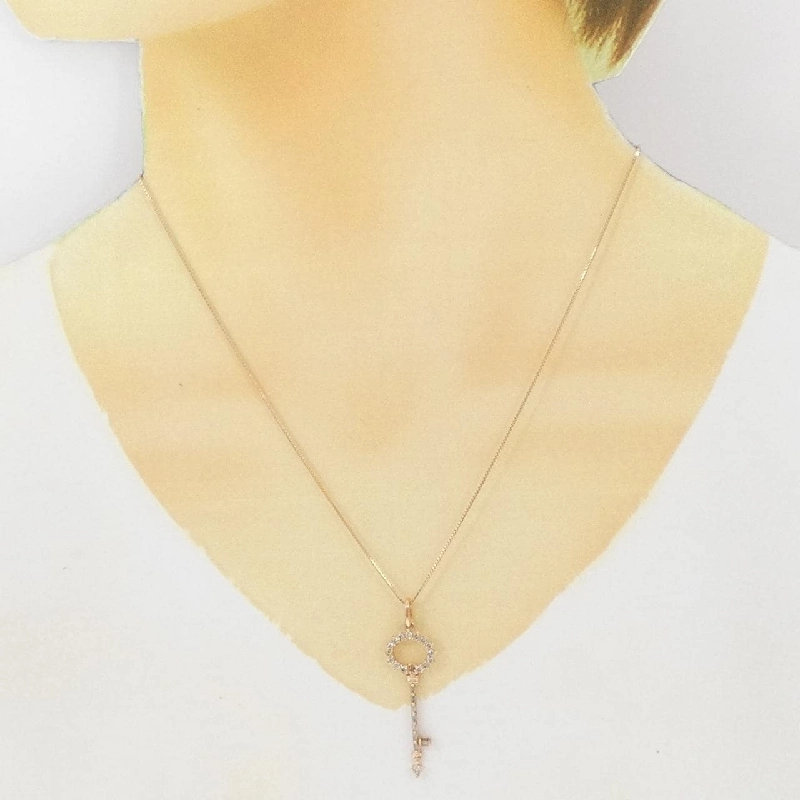 K18PG Vòng cổ kim cương 0.40CT - Hàng hiệu chính hãng 862223