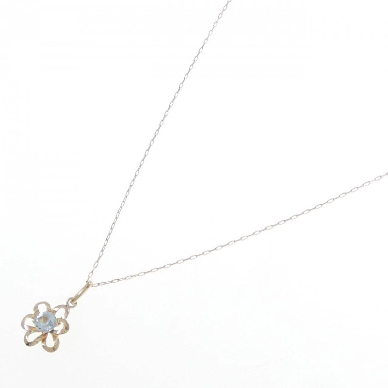 K18YG Hoa Xanh Topaz Dây Chuyền - Hàng hiệu Chính hãng 850479