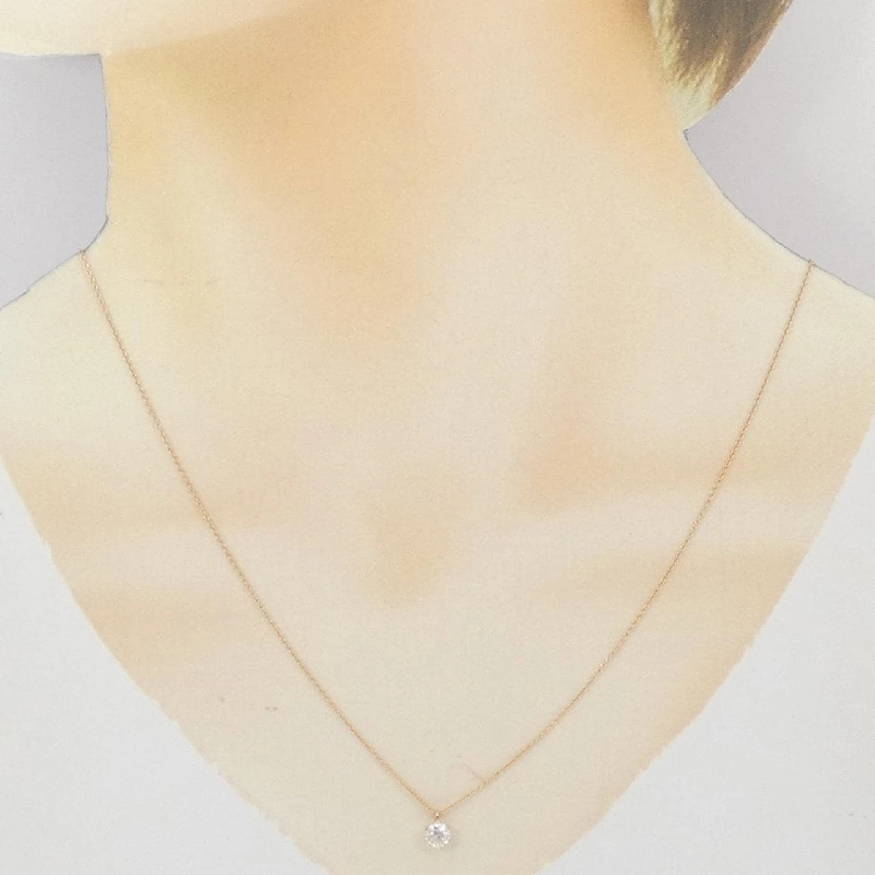 K18PG Solitaire Dây chuyền kim cương 0.305CT - Hàng hiệu Chính hãng 857373