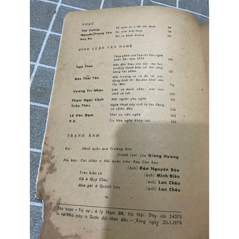 TẠP CHÍ VĂN NGHỆ QUÂN ĐỘI- 7.78 556893