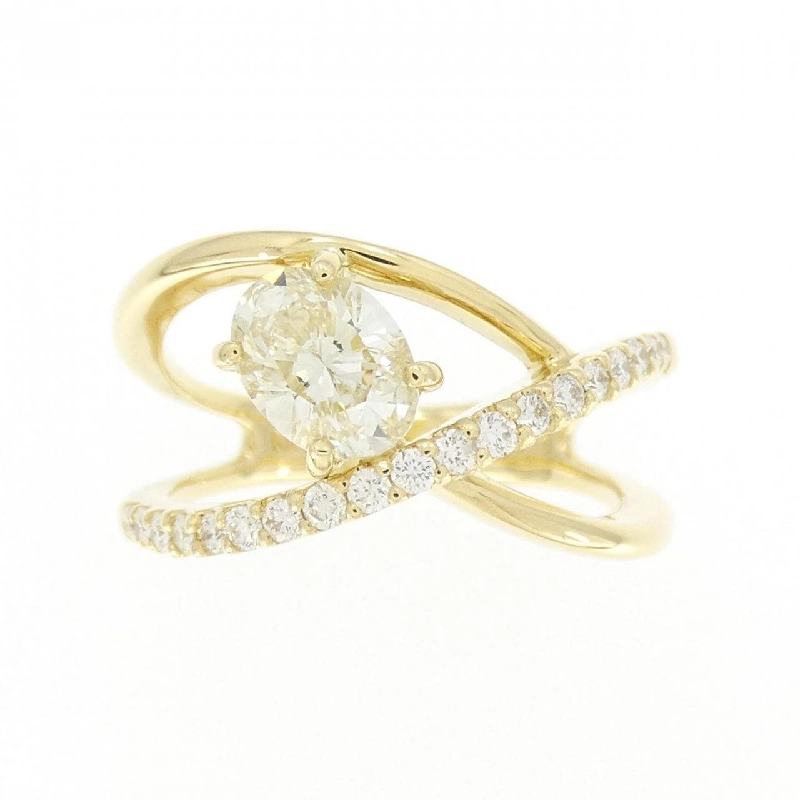 Nhẫn kim cương K18YG 0.748CT VLY VS1 cắt oval - Hàng hiệu Authentic 871492