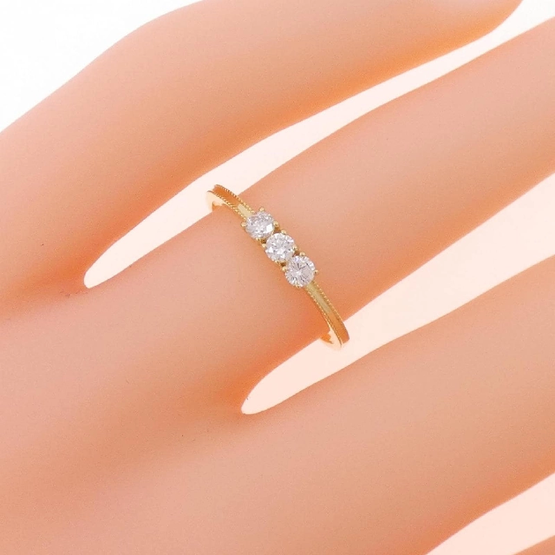 【Remake】Nhẫn kim cương K18YG 0.15CT 673538