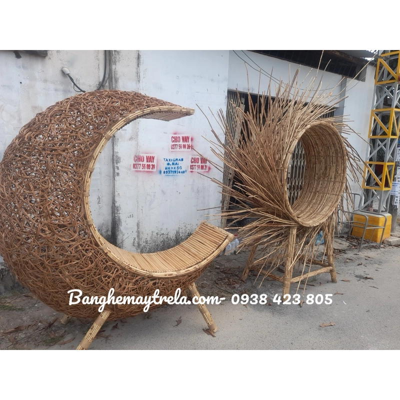 Ghế tổ chim mây tre chụp hình 471105