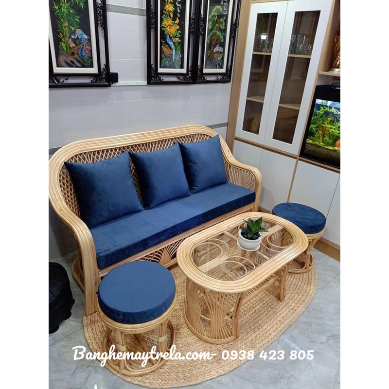 Bàn ghế sofa mây phòng khách nhỏ gọn 479374