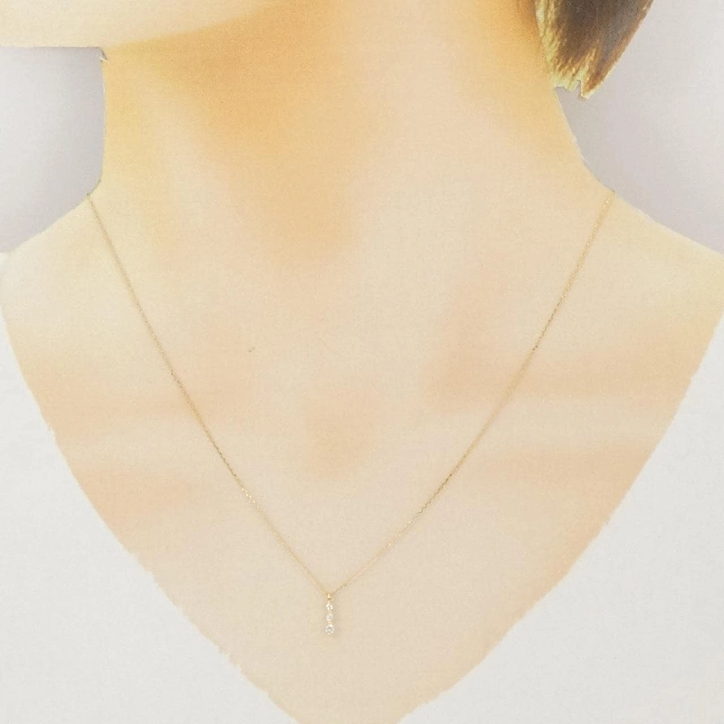 Dây chuyền kim cương K18YG 0.06CT - Hàng hiệu Chính hãng 858897