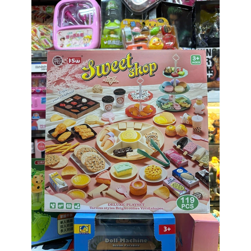 Bộ đồ chơi đồ hàng các món bánh ngọt và kem (515) Sweet shop Deluxe Playset 304264