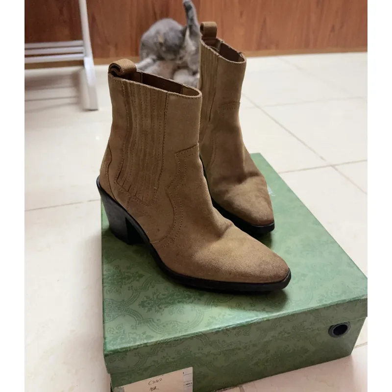 Giày Boot da bò cao cấp màu nâu size 36 phong cách trẻ trung của Zara 788106