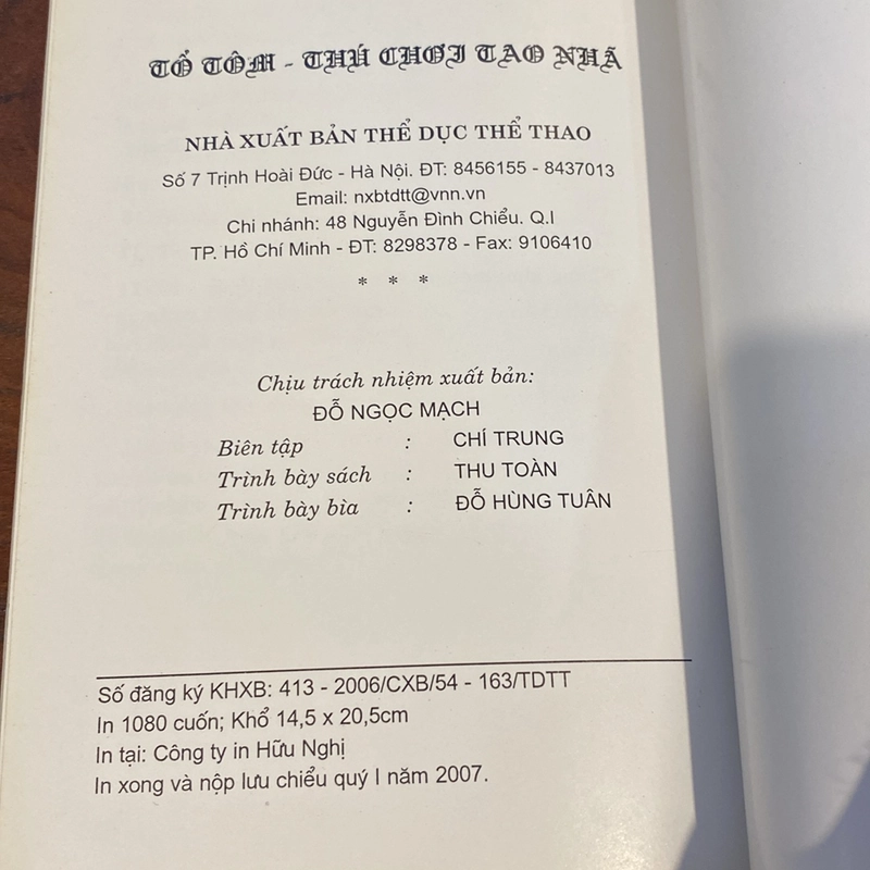 TỔ TÔM - THÚ CHƠI TAO NHÃ (XB 2007) 484417