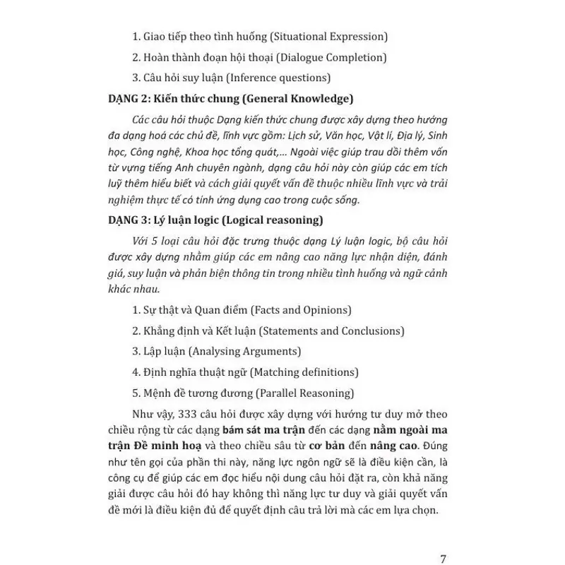 Sách 2026 - 333 Câu Hỏi Tư Duy Và Giải Quyết Vấn Đề Phần Tiếng Anh 824227