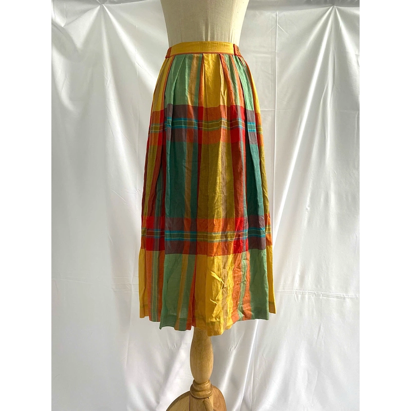 🌻CHÂN VÁY CARO CẦU VỒNG, Size XS-S, Eo chun, Mới 90% 452771