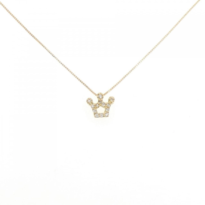 K18YG Vương miện Dây chuyền Kim cương 0.08CT - Hàng hiệu Chính hãng 859531