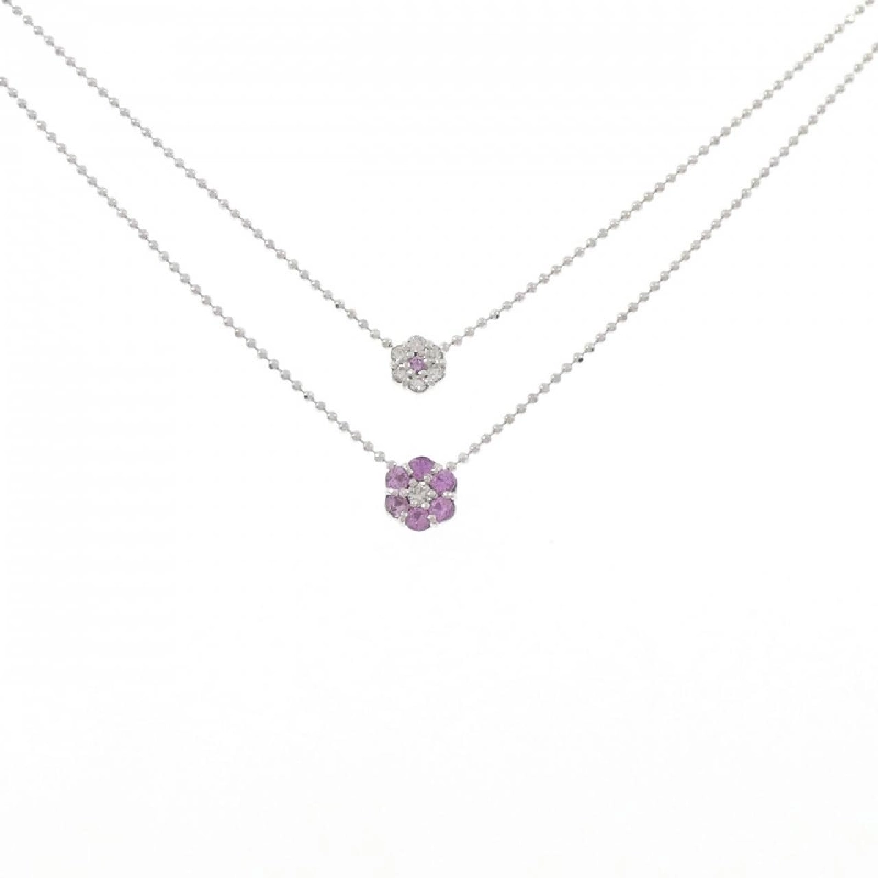 K18WG Hoa Sapphire Dây Chuyền 024CT - Hàng hiệu Chính hãng 860870