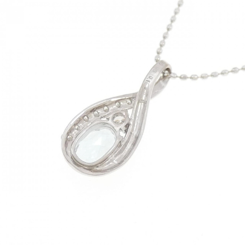 K18WG Aquamarine Necklace 0.4CT - Hàng hiệu Authentic 858399