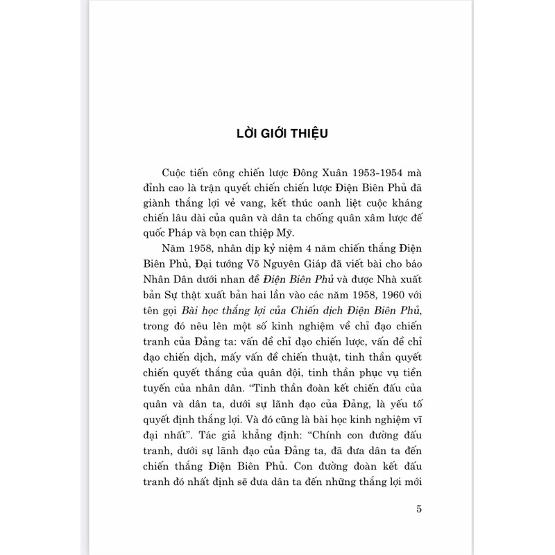Sách Điện Biên Phủ (Đại Tướng Võ Nguyên Giáp) A4 trắng-đen 148789