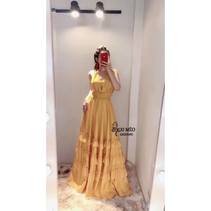 Maxi yếm chất lụa, k mút ngực , bo chun sau lưng, hàng mới cần thanh lý 968798