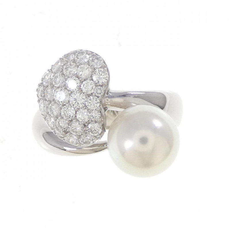 Nhẫn ngọc trai Akoya 18KTWG hình trái tim 8.3mm - Hàng hiệu Authentic 855165