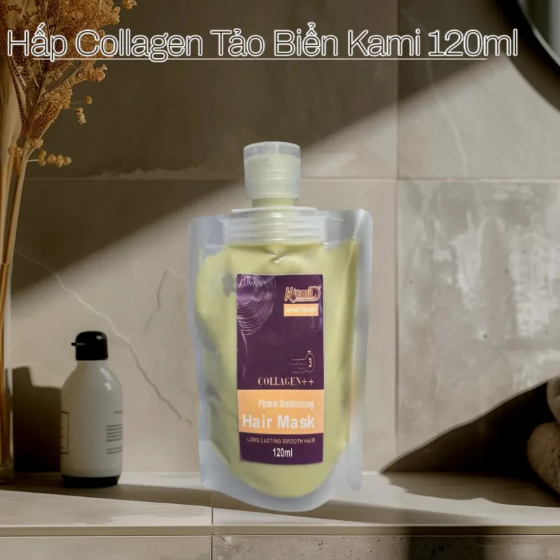 Kem hấp Collagen tảo biển Kami, dưỡng tóc mềm mượt 120ml 756320