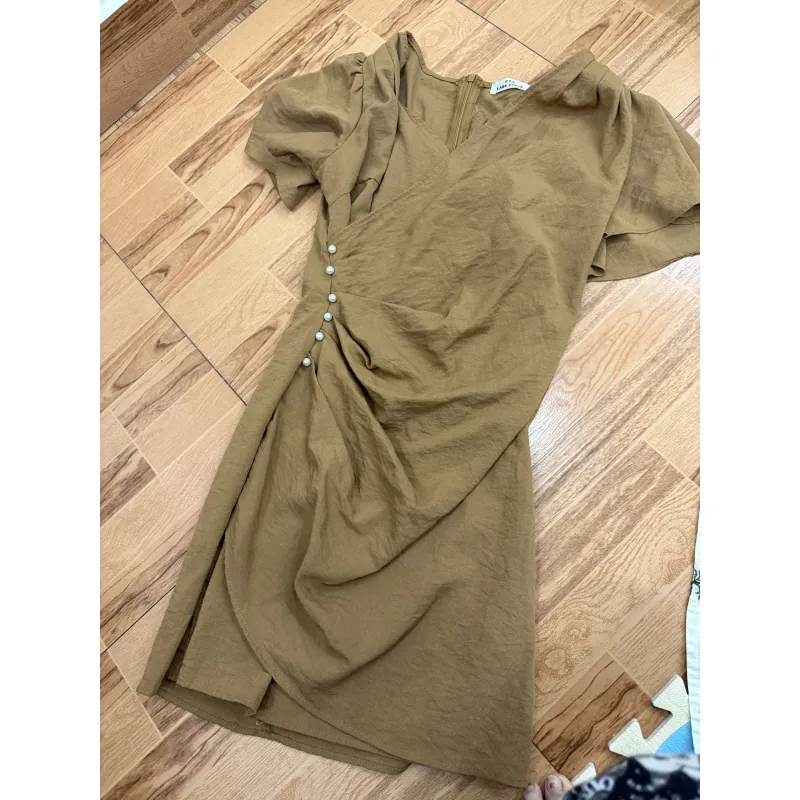 Váy nâu vải thô đẹp 999890