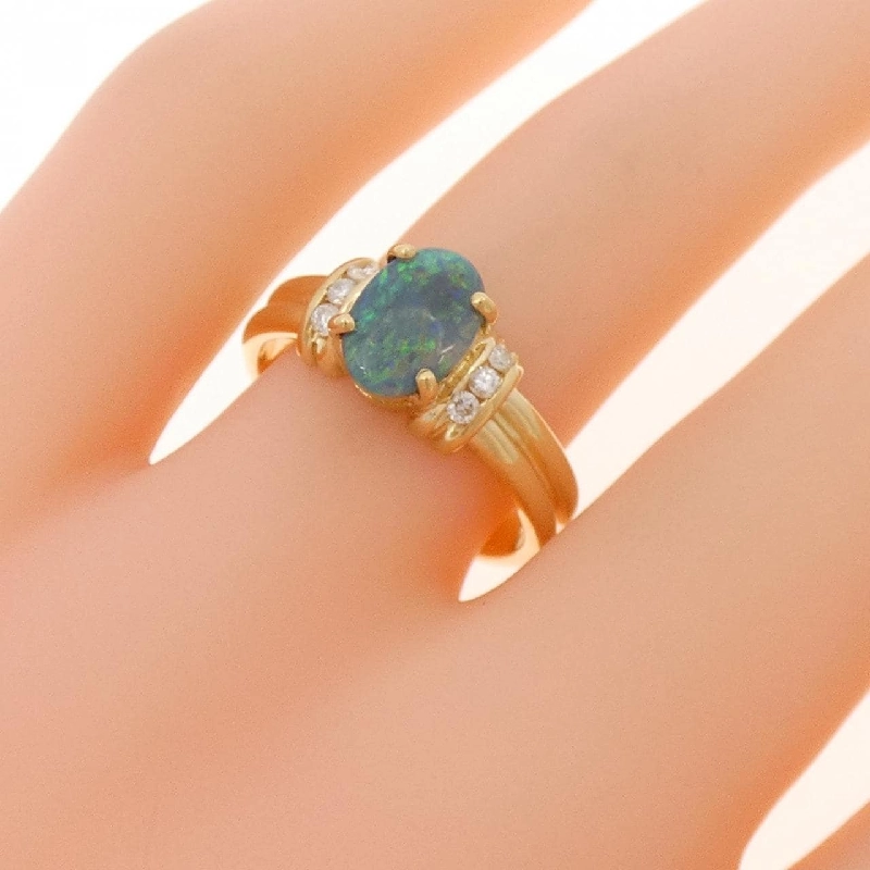 Nhẫn opal đen 750YG - Hàng hiệu Authentic 852890