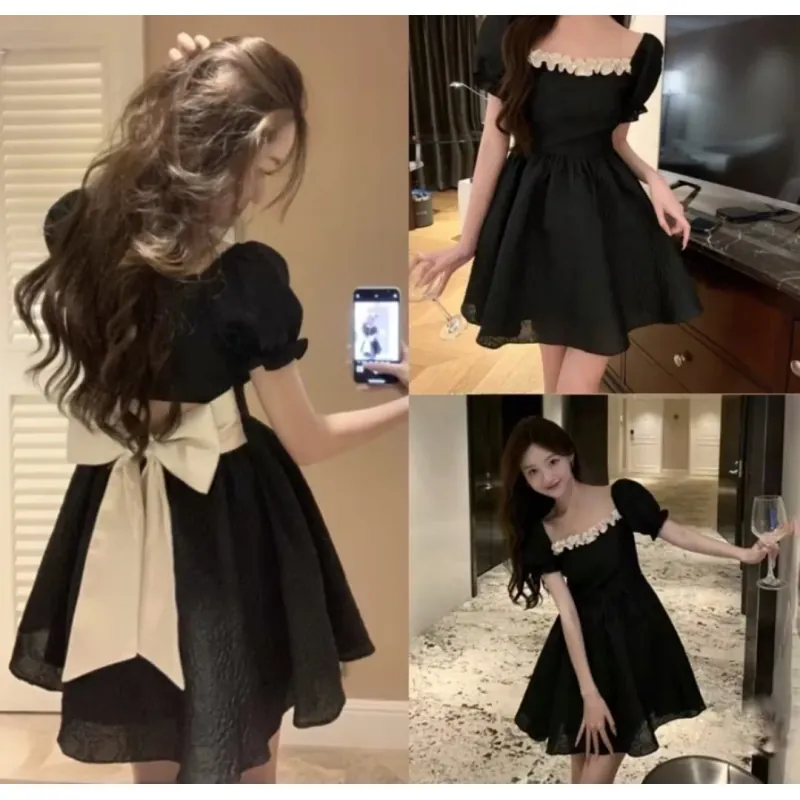 VÁY ĐẦM BÈO XINH CÓ THẮT NƠ HỞ LƯNG NỮ 740039