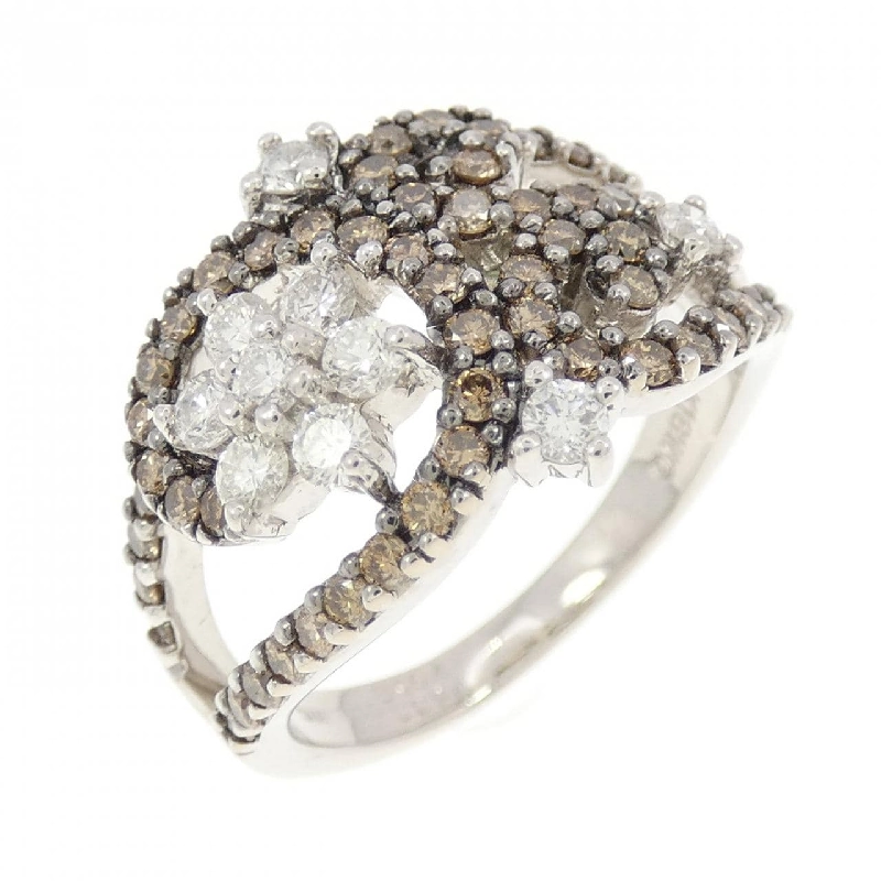 Nhẫn kim cương hoa K18WG/K18BG 0.64CT 672588