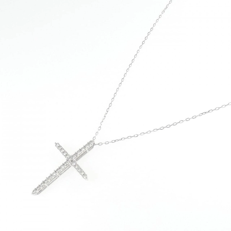 K18WG/PT850 Dây chuyền kim cương chéo 0.70CT - Hàng hiệu Authentic 862116